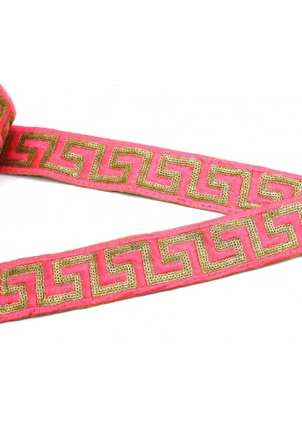 Hint İşi Şerit Etnik Motif Pembe fiyatları