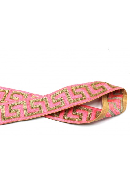 Hint İşi Şerit Etnik Motif Pembe modelleri