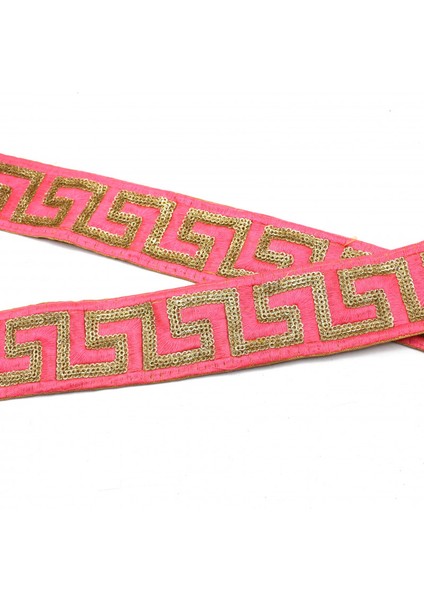 Hint İşi Şerit Etnik Motif Pembe fırsatları