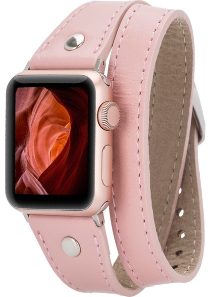 Apple Watch Uyumlu 42-44-45MM Slim Dtst Nu2 Deri Kordon