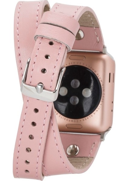 Apple Watch Uyumlu 42-44-45MM Slim Dtst Nu2 Deri Kordon
