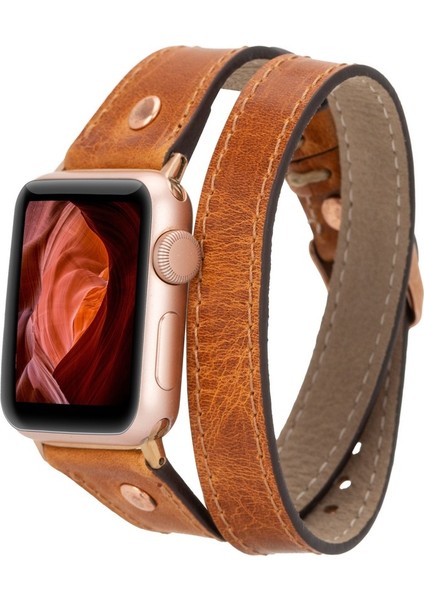 Apple Watch Uyumlu 42-44-45MM Slim Dt St V18 Deri Kordon