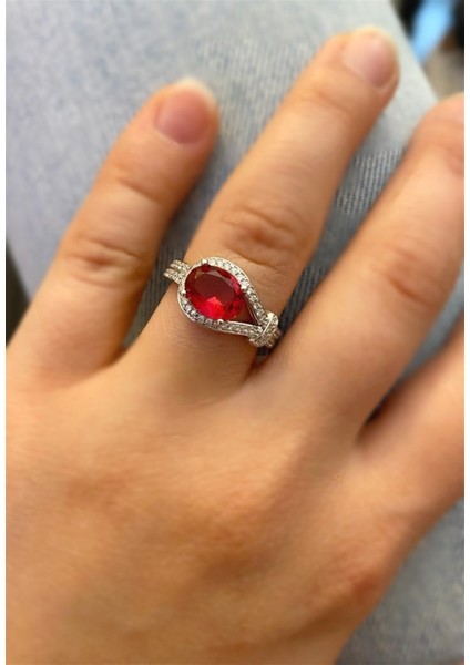 Kadın Yakut Renk Taş Kement Model Gümüş Yüzük fiyatları