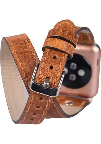 Apple Watch Uyumlu 42-44-45MM Slim Dt St V18 Deri Kordon