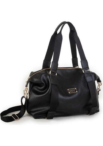 Extra Büyük Boy Omuz Çantası Siyah Nero (eni 44 cm , boyu 32 cm )