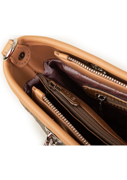 Kadın Omuz Çantası Yeşil Camel Gofraj modelleri