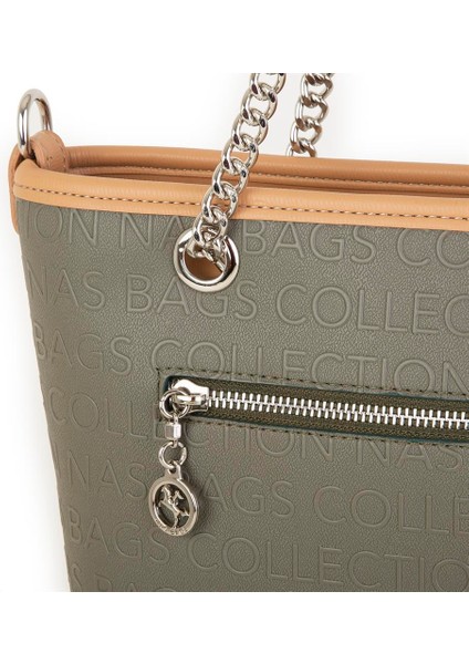 Kadın Omuz Çantası Yeşil Camel Gofraj fırsatları