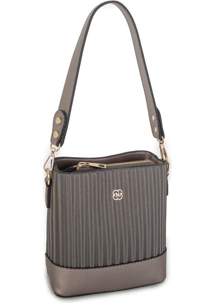 Kadın Mini Omuz ve Çapraz Çantası Gri Cosmos(eni ;19 cm ,boy;19 cm)