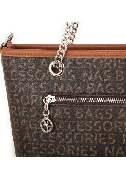 Kadın Omuz Çantası Kahve Taba Yazılı fırsatları