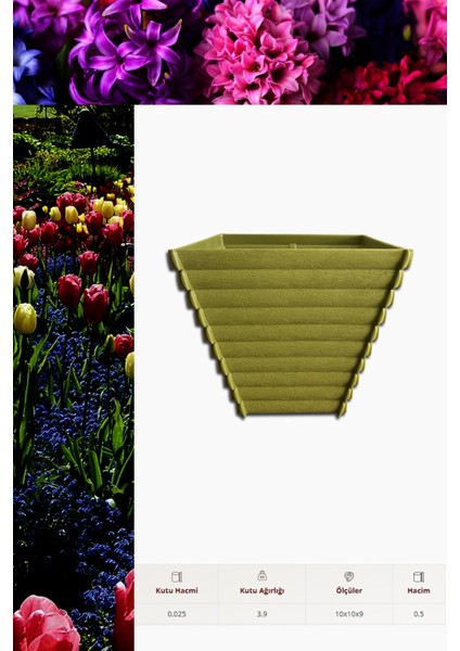 Ahşap Desen Çiçek Saksısı 1 Ad. 0,5 Lt -(ALY-501) fiyatları