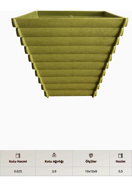 Ahşap Desen Çiçek Saksısı 1 Ad. 0,5 Lt -(ALY-501) modelleri