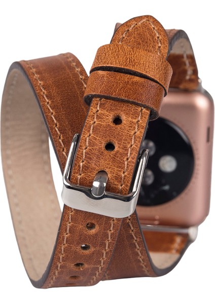Apple Watch Uyumlu 42-44-45MM Slim Dt V18 Deri Kordon