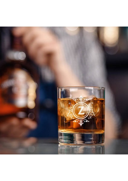 Zarif Işlemeli Harfli Kişiye Özel Viski Kadehi