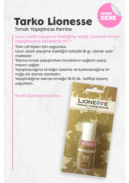 Lionesse Tırnak Yapıştırıcısı Pembe fiyatları