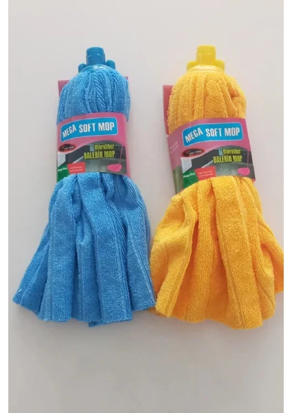 2 Adet Mega Soft Mikrofiber Havlu Vileda Paspas Mop Xl Yedek Ucu