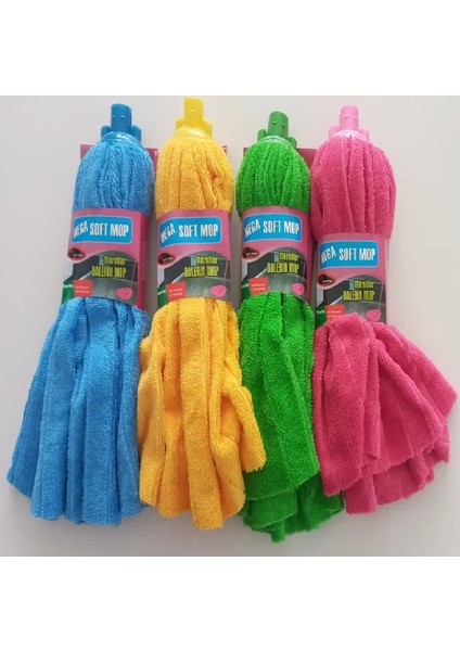 2 Adet Mega Soft Mikrofiber Havlu Vileda Paspas Mop Xl Yedek Ucu