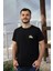 Dağ Motifli Unisex Tişört - Siyah - Xl 2