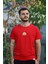 Doğan Güneş Motifli Unisex Tişört - Kırmızı - M 3