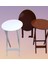 Çanta Zigon Sehpa Oval Dörtlü Model Ahşap Mdf Beyaz ve Ceviz Renk Uyumu El Yapımı 2