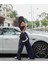 Harajuku Zip Detail Çift Çizgili Navy Blue Tracksuit Oversize Lacivert Eşofman Altı 5