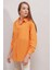 20153 Tek Cepli Oversize Gömlek - Oranje 3
