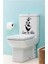 Siyah Eğlenceli Klozet Kapağı ve Banyo Sticker 1