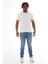 Erkek Slim Fit Pamuk Likra Basic Kısa Kol T-Shirt-Beyaz 2
