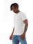 Erkek Slim Fit Pamuk Likra Basic Kısa Kol T-Shirt-Beyaz 3