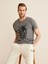 Bisiklet Yaka Slim Fit Baskılı Modal Tişört 1