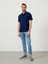 Erkek Lacivert Oversize Pamuklu Polo Yaka Basic Tişört 3