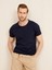 Erkek Lacivert Regular Fit Pamuklu Basic Tişört 1