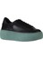 Siyah Yeşil Deri Kadın Sneakers 01WV5507 3