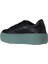 Siyah Yeşil Deri Kadın Sneakers 01WV5507 5