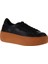 Siyah Turuncu Deri Kadın Sneakers 01WV5507 3