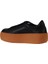 Siyah Turuncu Deri Kadın Sneakers 01WV5507 5