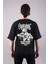 Gothic Gotik Desen İskelet Kurukafa Ön Sırt Baskılı Oversize Kalıp Unisex Tişört 1