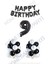 Happy Bırthday Siyah Renk Folyo Balon Latex Balon ve Folyo Rakam Seti Yaş 9 1