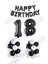 Happy Bırthday Siyah Renk Folyo Balon Latex Balon ve Folyo Rakam Seti Yaş 18 1