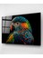 Colorful Feathered Bird Cam Tablo, Dekoratif Cam Tablo 4