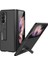 Galaxy Z Fold 3 Kılıf Z-Stand Manyetik Luxury Oleofobik Nano Kaplama Teknolojisi Tam Koruma Kapak 1
