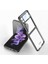 Galaxy Z Flip 4 Kılıf Lens Korumalı Metal Görümlü Transparan Rekli Tasarım Kapak 1