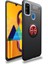 Samsung Galaxy M30S Kılıf Yüzüklü Standlı Soft Parmak Izi Bırakmaz+Nano Ekran Koruma 1