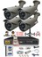 4 Kameralı 5 Mp Lensli 1080P Full HD Kamera Seti - Gece Görüşlü - Su Geçirmez - Cepten İzle 1