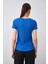 Tena Moda Kadın Saks Bisiklet Yaka Bürümcük Kumaş Bluz 5