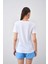 Tena Moda Kadın Beyaz Yaka Ribanalı V Yaka Basic Tişört 4
