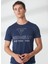 Bisiklet Yaka Mavi Erkek T-Shirt FM23S01TGBLUE 1