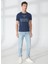 Bisiklet Yaka Mavi Erkek T-Shirt FM23S01TGBLUE 2