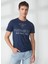 Bisiklet Yaka Mavi Erkek T-Shirt FM23S01TGBLUE 3