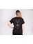 Firavun Kedi Sırt Baskılı %100 Pamuk Kaliteli Siyah Kadın T-Shirt 1