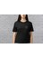 Gül Desen Sırt Baskılı %100 Pamuk Kaliteli Siyah Kadın T-Shirt 2